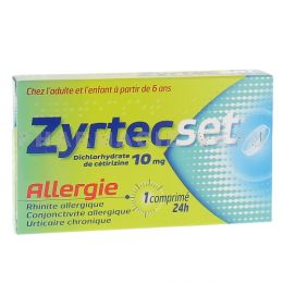 ZYRTECSET Zyrtec Cétirizine Rhinites allergiques 7 comprimés