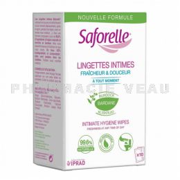 SAFORELLE Lingettes Intimes Biodégradables 10 sachets
