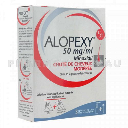 ALOPEXY 5 % Solution Coffret 3 flacons MINOXIDIL Alopécie