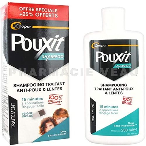 POUXIT SHAMPOO Shampooing anti-poux & lentes 250ml 25% offerts