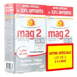 MAG2 24H Fatigue et Nervosité Magnésium Marin 2x60 comprimés