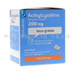 ACETYLCYSTEINE 200 mg Toux grasse 20 sachets Biogaran