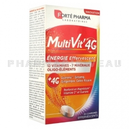 MULTIVIT 4G Énergie Effervescent 30 comprimés Forte Pharma