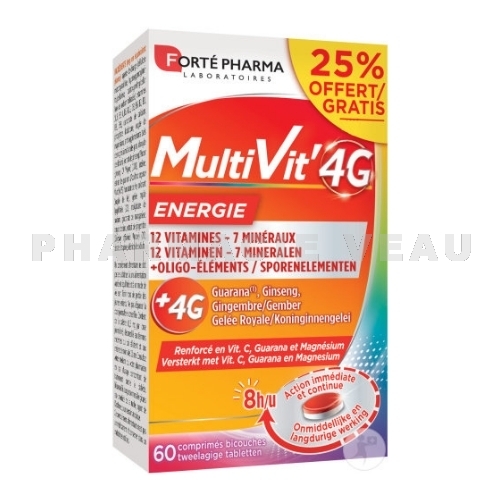 MULTIVIT 4G Énergie Format 2 mois 60 comprimés Forte Pharma