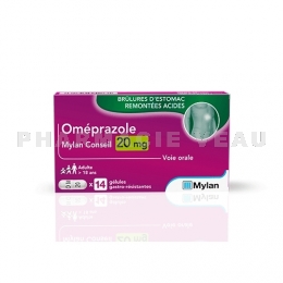 Oméprazole 20 mg Mylan 14 gél gastro-résistantes générique de MOPRAL