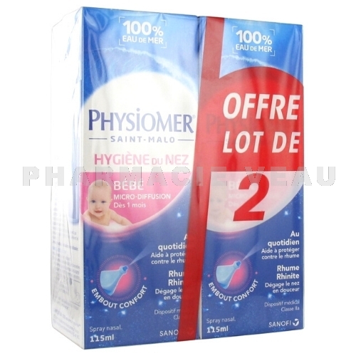 PHYSIOMER Spray Nasal Bébé Micro-diffusion Lot 2x115 ml