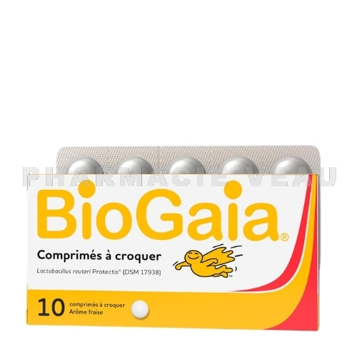 BioGaia Probiotiques Arôme Fraise (10 cp à croquer) - L.Reuteri ProTectis