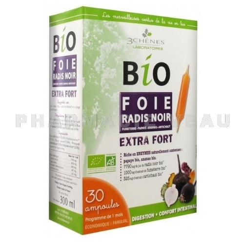 3 CHÊNES - Radis Noir Bio - 30 Ampoules