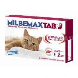 Milbemax Tab Vermifuge chats 2 comprimés