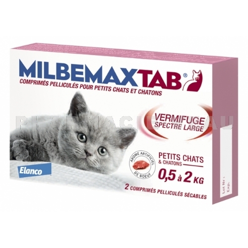 Milbemax Tab Vermifuge chats de 0,5 à 2 kg (2 comprimés)