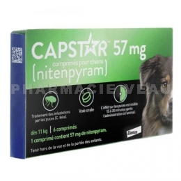 Capstar 57 mg Anti-puces Chien 6 comprimés
