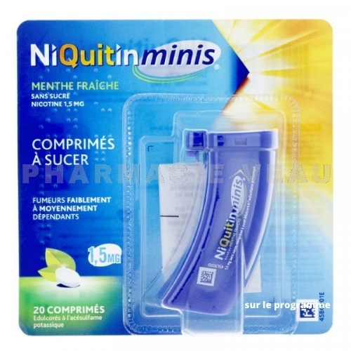 NIQUITIN MINIS 1,5 mg Menthe Fraîche 20 Comprimés