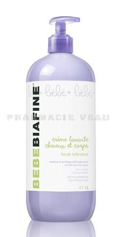 BEBEBIAFINE Crème Lavante Cheveux et Corps 1 litre (flacon pompe)