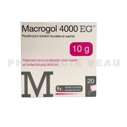 EG Labo - MACROGOL 4000 10 g Solution buvable - Goût Neutre - 20 sachets 