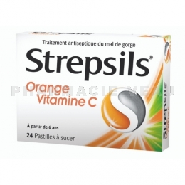 STREPSILS ORANGE VITAMINE C Boite de 24 pastilles
