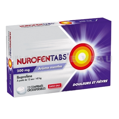 NUROFENTABS Ibuprofène 200 mg 12 cp Nurofen orodispersibles