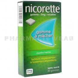 NICORETTE 2 mg Menthe fraîche sans sucre 30 gommes