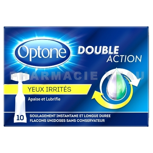 OPTONE DOUBLE ACTION Gouttes oculaires Yeux irrités 10 unidoses