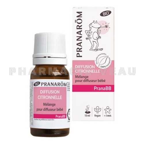 PRANABB Diffusion citronnelle BIO Anti-Moustiques (10 ml) Pranarôm