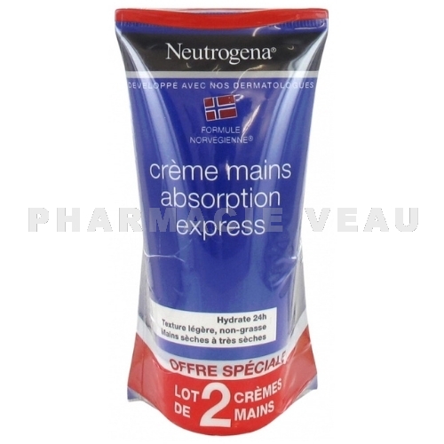 NEUTROGENA Crème mains absorption express 2 x 75 ml