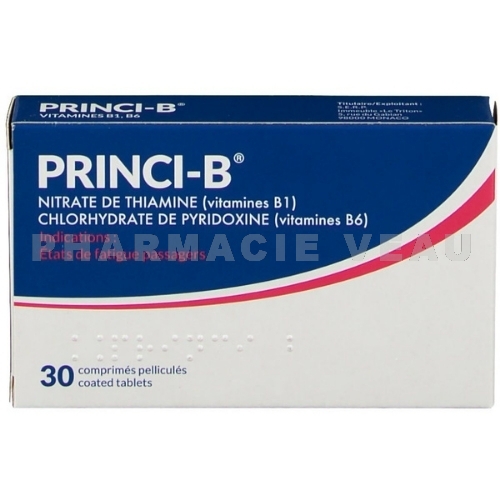 Vitamine B1 + B6 PRINCI-B Boîte de 30 Comprimés