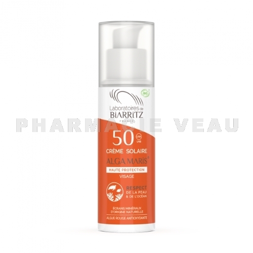 Crème solaire visage SPF50 Bio Alga Maris 50 ml Les Laboratoires de Biarritz 