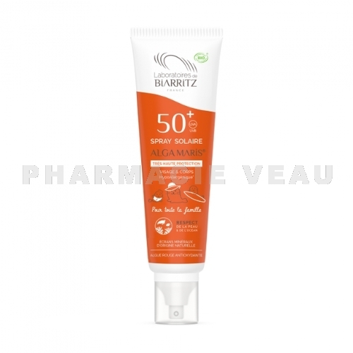 Spray solaire SPF50 Bio Alga Maris 150 ml Les Laboratoires de Biarritz