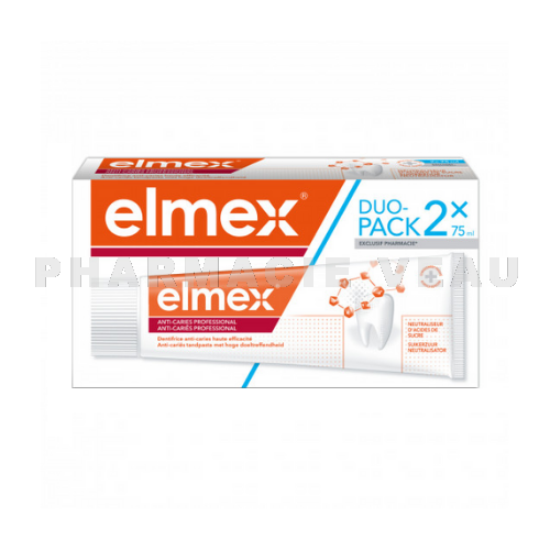 ELMEX Dentifrice Anti Caries PROFESSIONAL lot de 2 x 75 ml