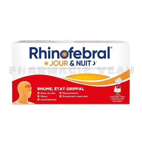 Rhinofebral Rhume Jour & Nuit (12 sachets) sans sucre