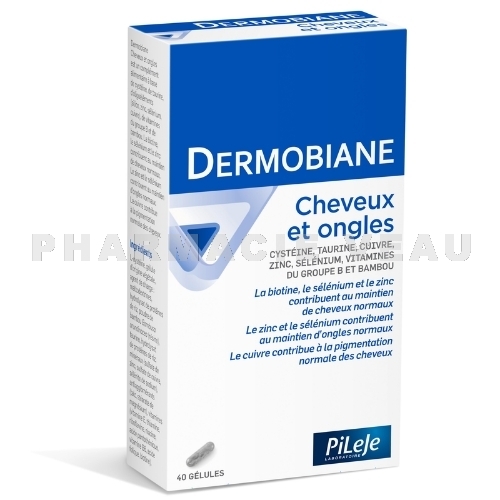 Pileje dermobiane cheveux & ongles (40 gélules) - pharmacie veau
