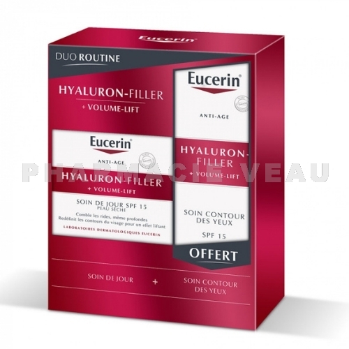 EUCERIN Duo Routine Hyaluron-Filler Volume Soin de jour 50 ml + Soin contour des yeux 15 ml