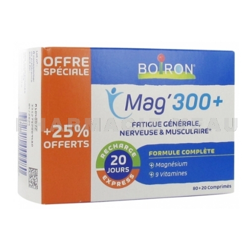 Mag'300+ Fatigue générale et musculaire 80 cpr + 20 Offerts BOIRON