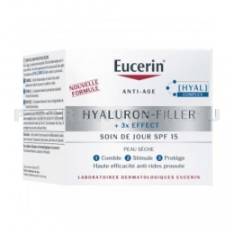 EUCERIN Hyaluron-Filler 3x Effect Soin de Jour Peau Sèche SPF 15 50 ml