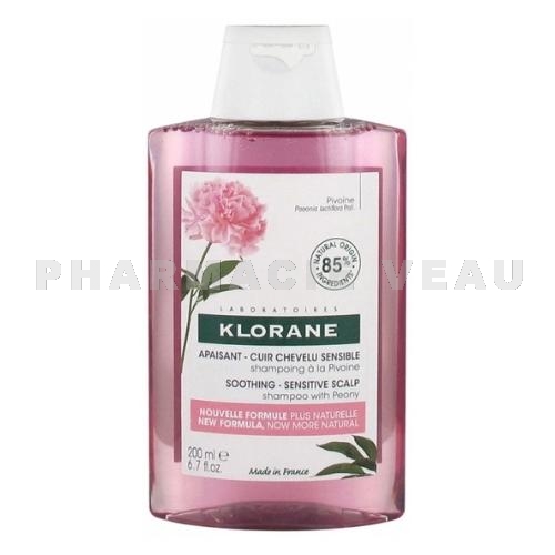 KLORANE PIVOINE Shampooing Apaisant Cuir Chevelu Sensible Bio 200 ml