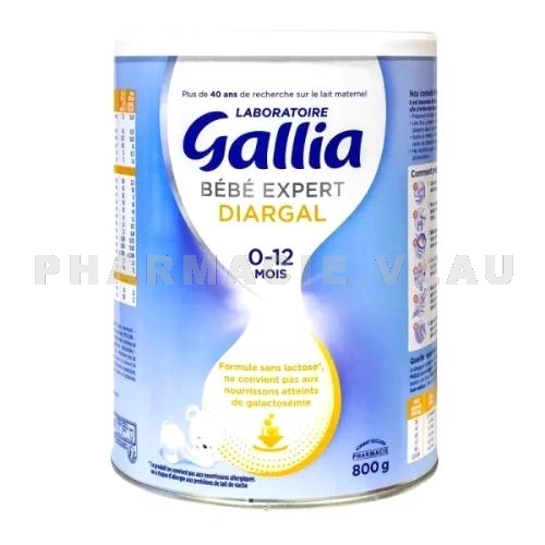 GALLIA Bébé Expert Diargal Lait Infantile Sans Lactose 0-12 mois 800 g -  Pharmacie Veau