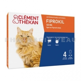 CLEMENT THEKAN Fiprokil 50 mg Chat 4 pipettes