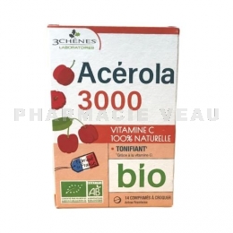 3 Chênes Acerola 3000 Vitamine C Bio 14 comprimés
