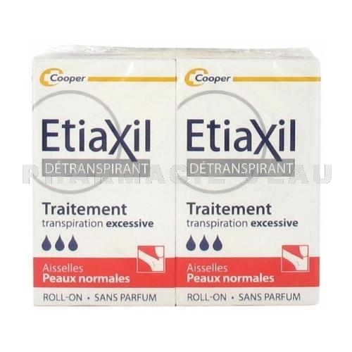 ETIAXIL Détranspirant Roll-On Peaux Normales 2x15 ml