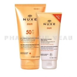 NUXE SUN Huile Lait Délicieux Haute Protection 150 ml + Shampooing Douche Après-Soleil 100 ml offert