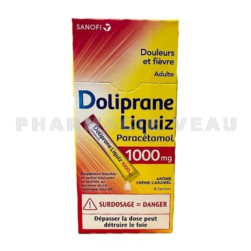 Doliprane Paracetamol 1000mg sachets pas cher