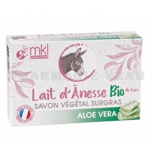 MKL Green Nature Savon Végétal Surgras Lait d'Ânesse Bio Aloe Vera 100 g