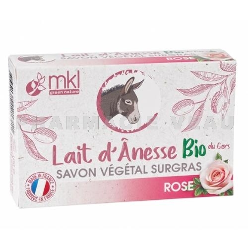 MKL Green Nature Savon Végétal Surgras Lait d'Ânesse Bio Rose 100 g