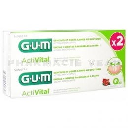 GUM ActiVital Dentifrice Gencives et Dents Saines au Quotidien 2x75 ml