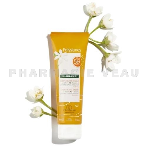 KLORANE MONOI Crème Solaire Sublime Visage 50+ (50ml) Polysianes