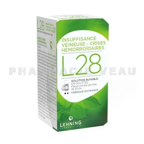 L28 Insuffisance veineuse et crises hémorroïdaires (30 ml) Lehning