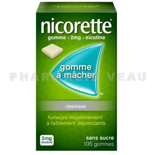 Nicorette 2mg - Gommes à Mâcher Classique Sans Sucre - 105 Gommes