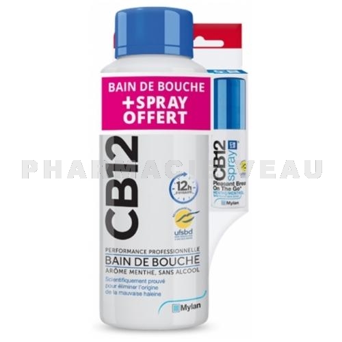 CB 12 Spray Buccal sans Alcool Menthe de 15 ml - Pharmacie Veau