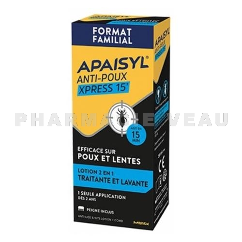 APAISYL - Anti-Poux Xpress 15' Lotion Traitante et Lavante 200 ml
