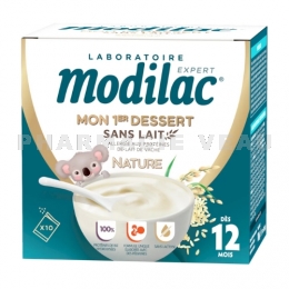 Modilac Mon 1er Dessert Sans Lait Nature +12 mois 10 sachets