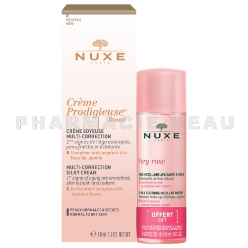 NUXE - Crème Prodigieuse Boost Crème Soyeuse Multi-Correction 40 ml + Eau Micellaire Offerte 50 ml